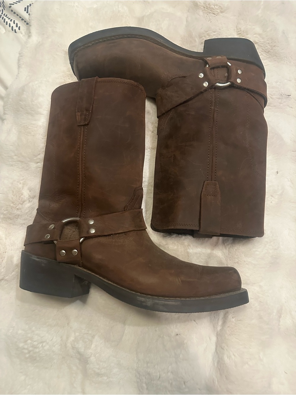 Durango Brown Leather Harness Cowboy Boots - Picture 4 of 5